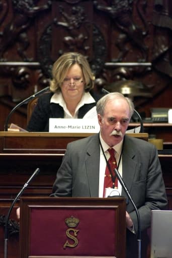 Dr. North speaking at Belgian Senate